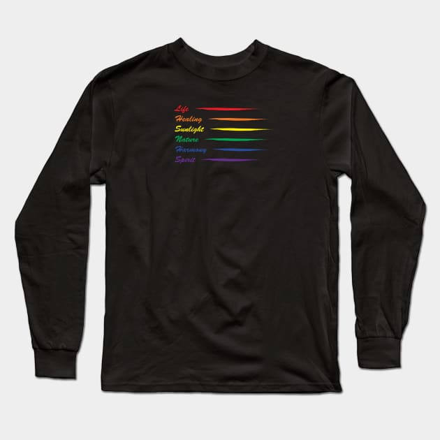 Gay Pride Flag Rainbow Meaning Long Sleeve T-Shirt by SapphicReality